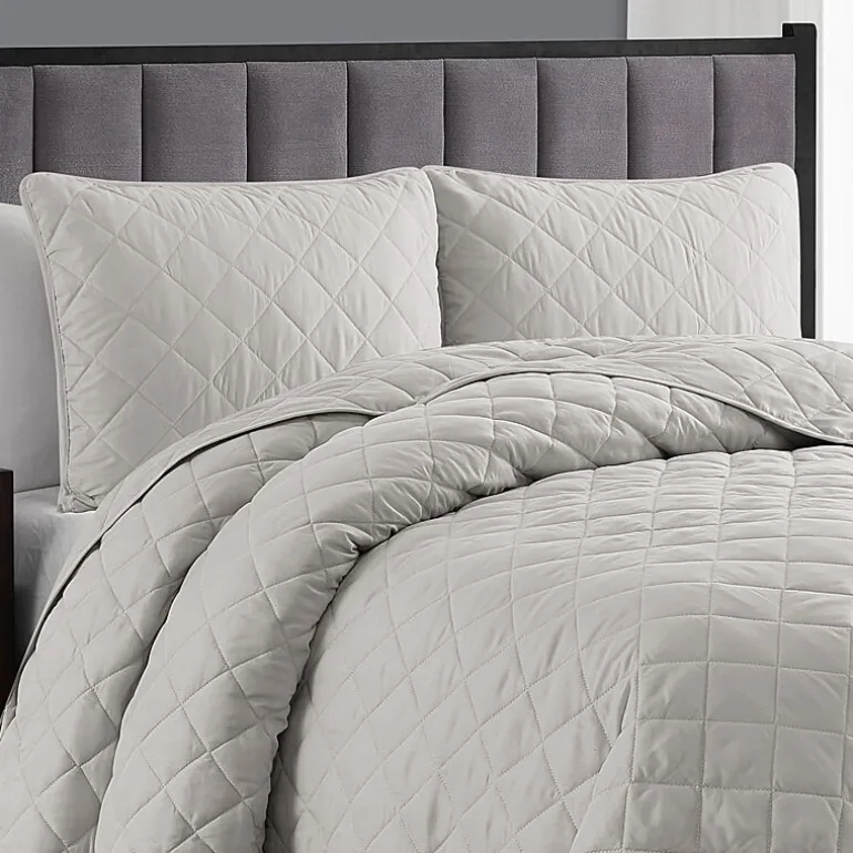 Swift Home Lightweight Oversized Diamond Stitched Coverlet Bedspread Set Wrinkle Resistant Quilt Set