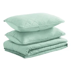Swift Home Lightweight Oversized Diamond Stitched Coverlet Bedspread Set Wrinkle Resistant Quilt Set