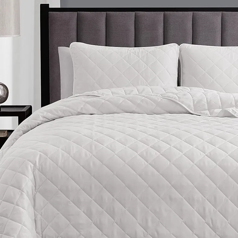 Swift Home Lightweight Oversized Diamond Stitched Coverlet Bedspread Set Wrinkle Resistant Quilt Set