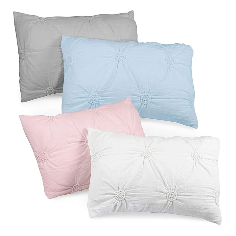 Swift Home Luxurious Ruched 3d Floral Pintuck Sham And Midweight Down Alternative Comforter Set