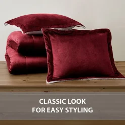 Swift Home Reversible Micro-Mink And Sherpa Midweight Down Alternative Comforter Set