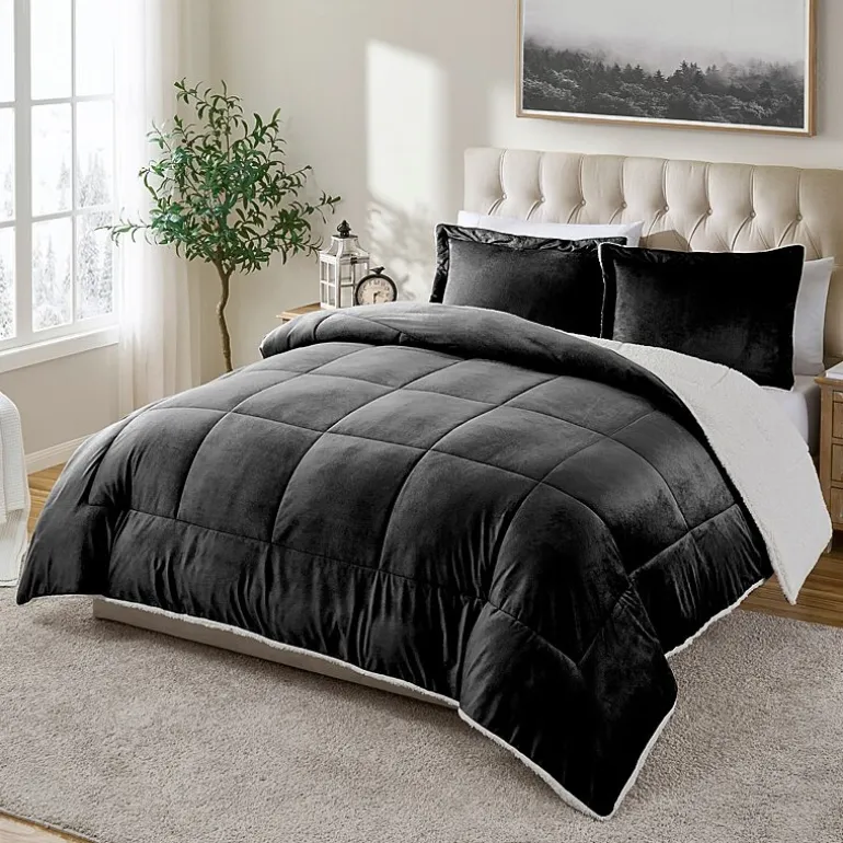 Swift Home Reversible Micro-Mink And Sherpa Midweight Down Alternative Comforter Set