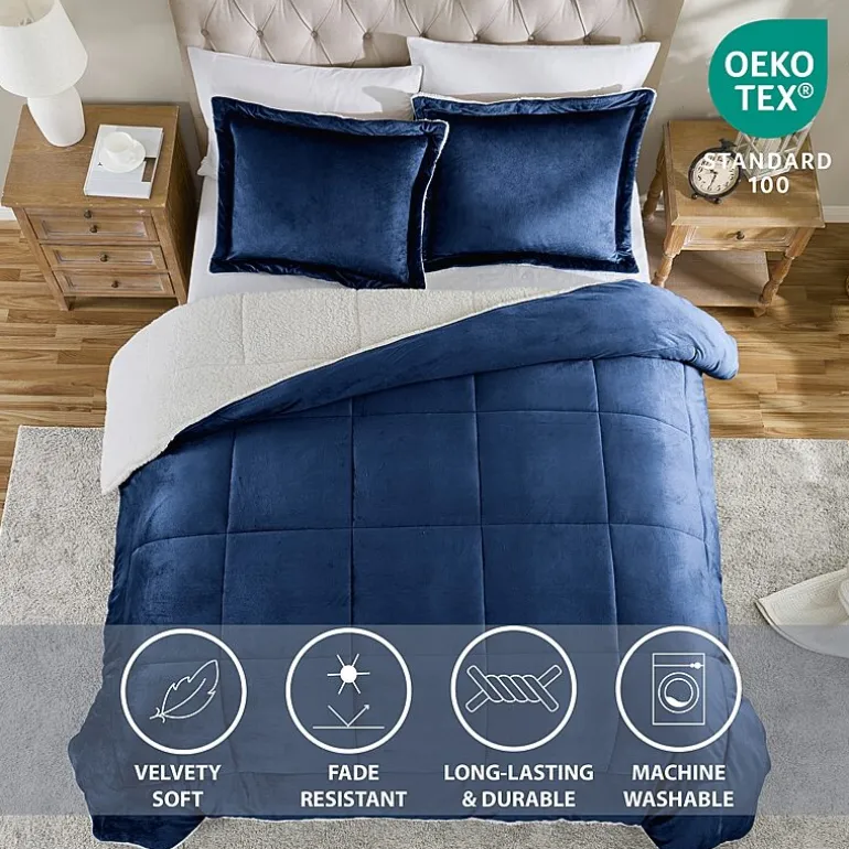 Swift Home Reversible Micro-Mink And Sherpa Midweight Down Alternative Comforter Set
