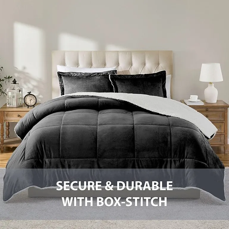 Swift Home Reversible Micro-Mink And Sherpa Midweight Down Alternative Comforter Set