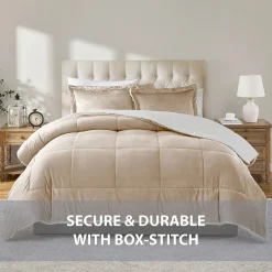 Swift Home Reversible Micro-Mink And Sherpa Midweight Down Alternative Comforter Set