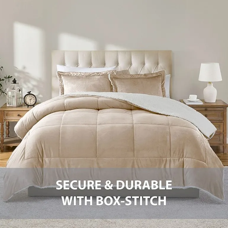 Swift Home Reversible Micro-Mink And Sherpa Midweight Down Alternative Comforter Set