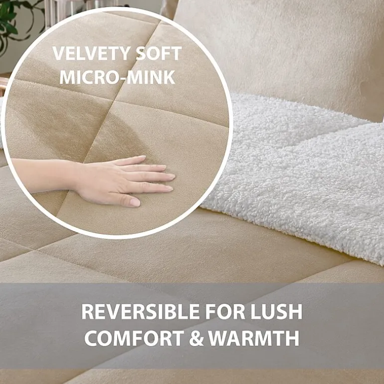 Swift Home Reversible Micro-Mink And Sherpa Midweight Down Alternative Comforter Set