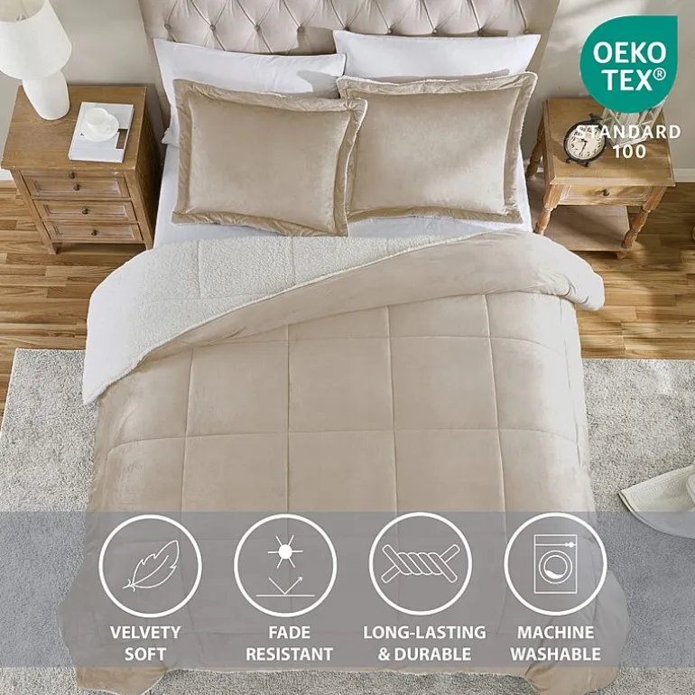 Swift Home Reversible Micro-Mink And Sherpa Midweight Down Alternative Comforter Set