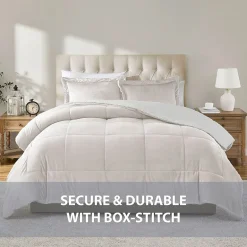 Swift Home Reversible Micro-Mink And Sherpa Midweight Down Alternative Comforter Set