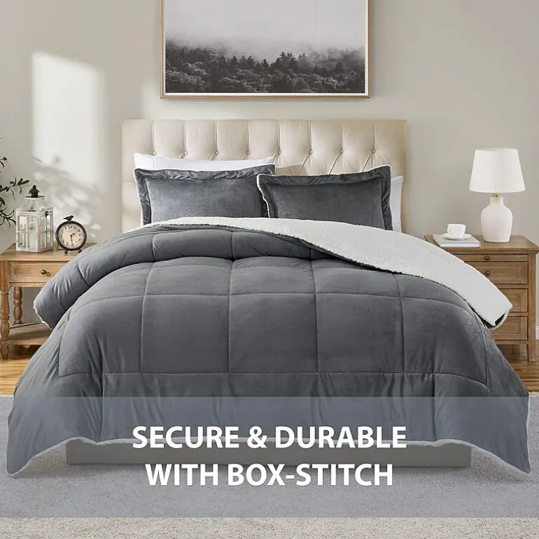 Swift Home Reversible Micro-Mink And Sherpa Midweight Down Alternative Comforter Set