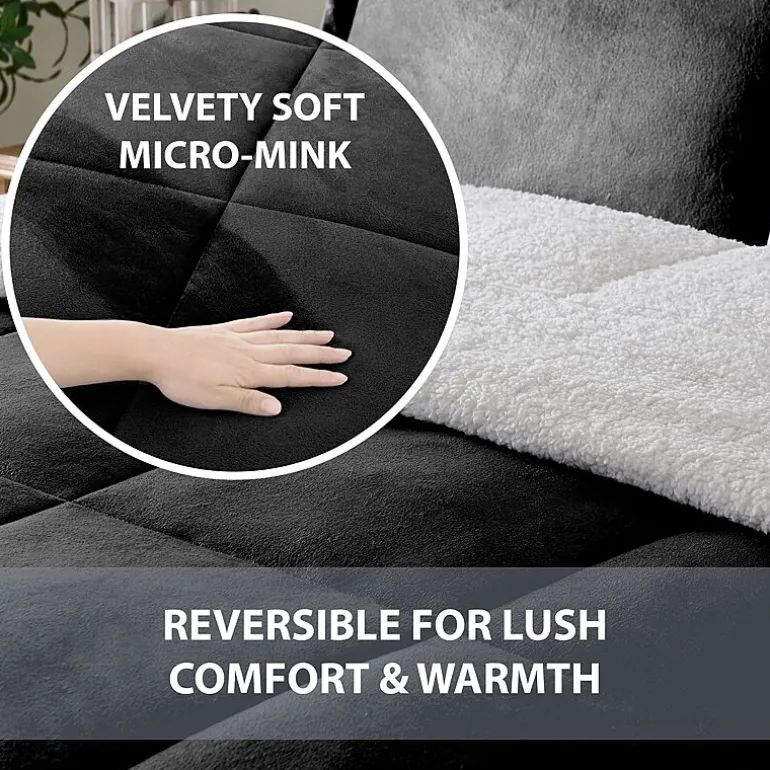 Swift Home Reversible Micro-Mink And Sherpa Midweight Down Alternative Comforter Set