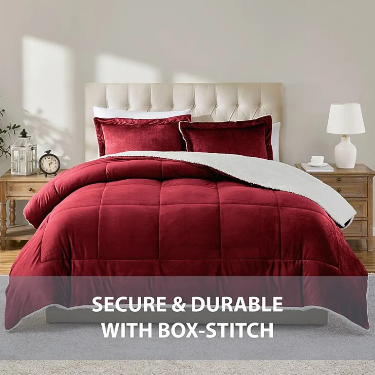 Swift Home Reversible Micro-Mink And Sherpa Midweight Down Alternative Comforter Set