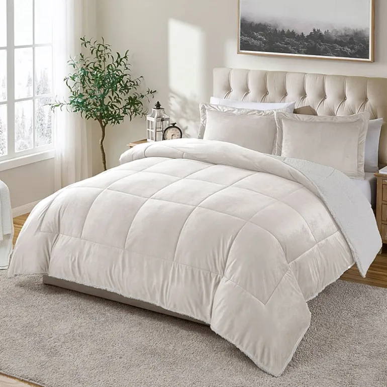 Swift Home Reversible Micro-Mink And Sherpa Midweight Down Alternative Comforter Set
