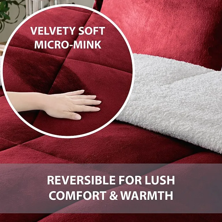 Swift Home Reversible Micro-Mink And Sherpa Midweight Down Alternative Comforter Set