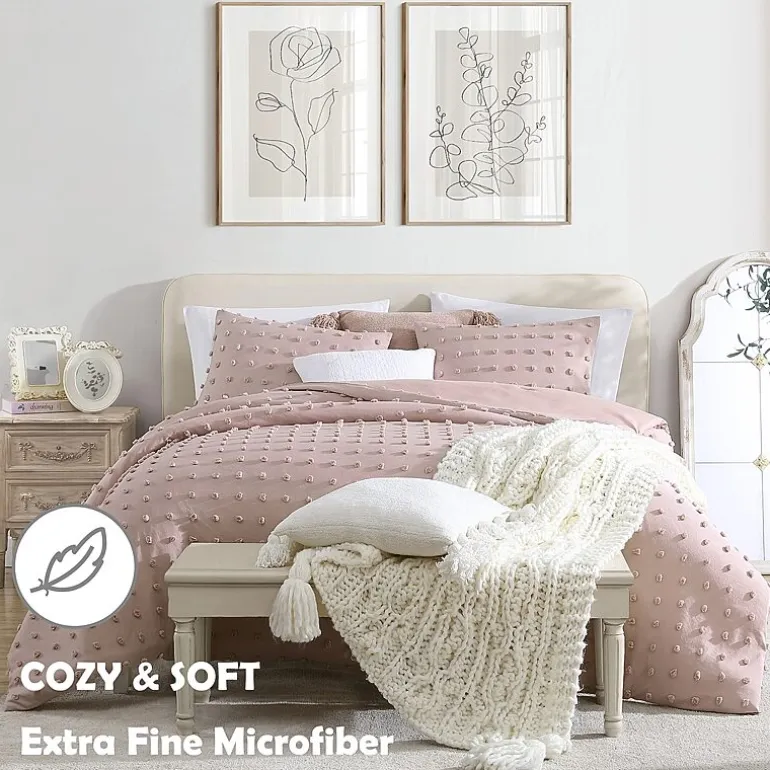Swift Home Tufted Pom Pom Boho All Season Midweight Down Alternative Comforter Set