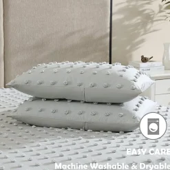 Swift Home Tufted Pom Pom Boho All Season Midweight Down Alternative Comforter Set