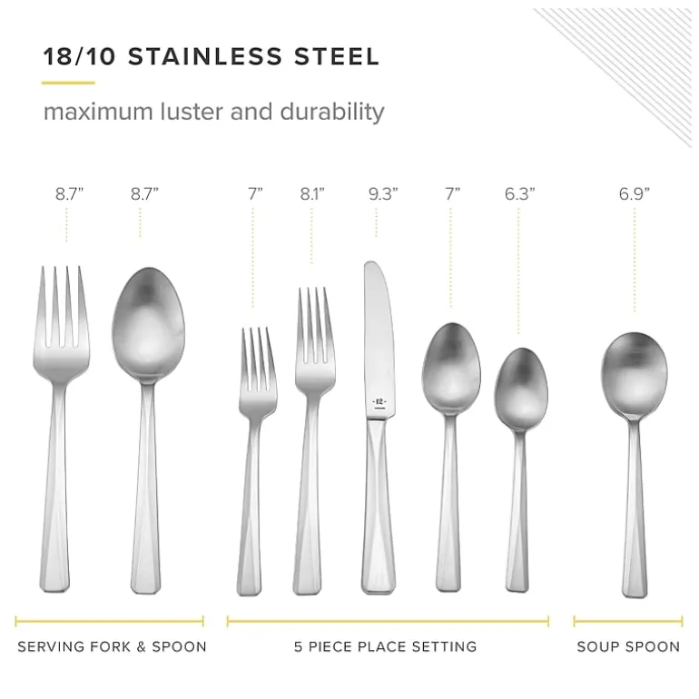 Table 12 Stainless Steel 50-pc. 18/10 Flatware Set
