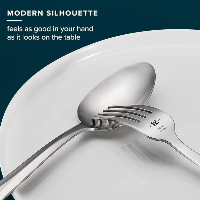 Table 12 Stainless Steel 50-pc. 18/10 Flatware Set