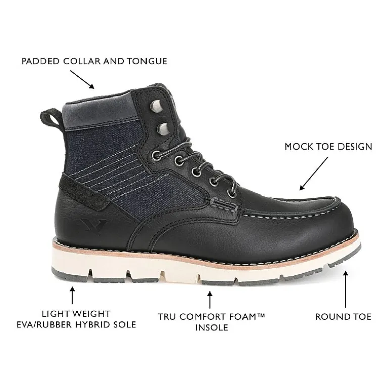 Territory Mens Macktwo Flat Heel Lace-Up Boots
