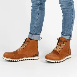 Territory Mens Zion Flat Heel Lace Up Boots