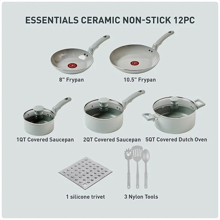 T-Fal 12-pc. Ceramic Non-Stick Cookware Set
