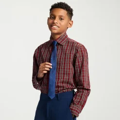 TFW Little & Big Kid Boys Long Sleeve Point Collar Shirt + Tie Set