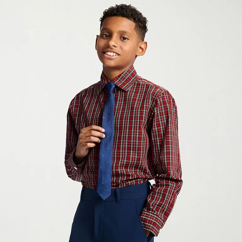 TFW Little & Big Kid Boys Long Sleeve Point Collar Shirt + Tie Set