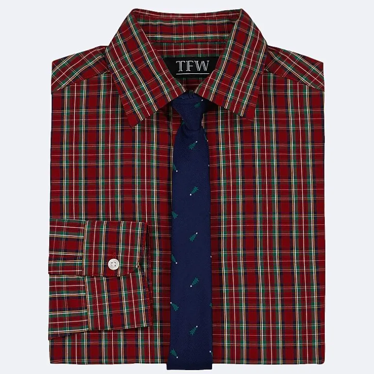 TFW Little & Big Kid Boys Long Sleeve Point Collar Shirt + Tie Set