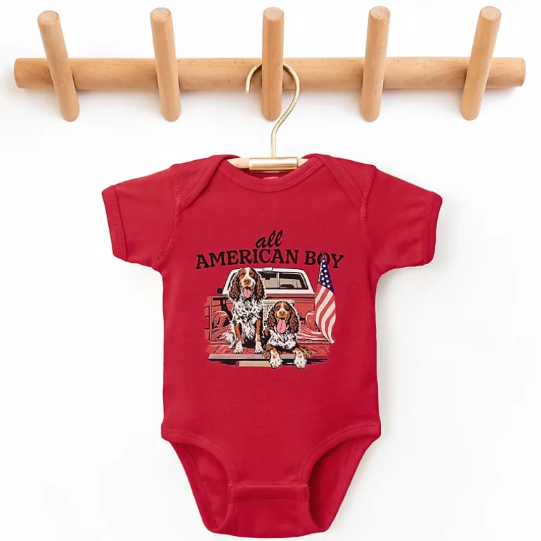 The Juniper Shop - All American Boy Dogs - Baby Short Sleeve Graphic Bodysuit
