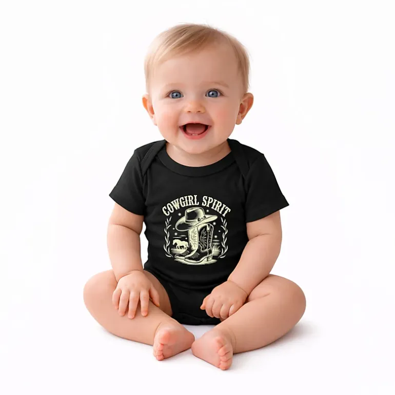The Juniper Shop - Cowgirl Spirit Boots - Baby Short Sleeve Graphic Bodysuit
