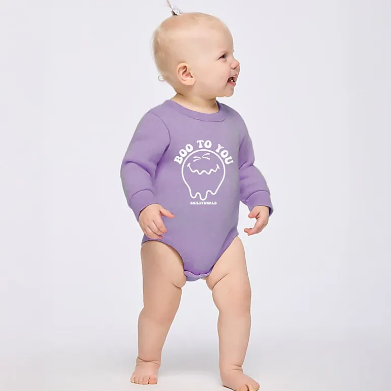 The Juniper Shop - Infant Fleece BodySuit - SmileyWorld Boo To You