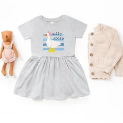The Juniper Shop - Infant Girl's Dress - Silly Goose Blue Stripes