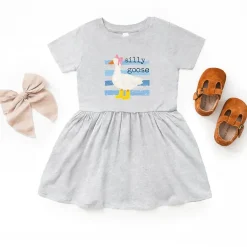 The Juniper Shop - Infant Girl's Dress - Silly Goose Blue Stripes