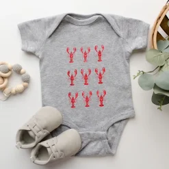 The Juniper Shop - Infant Short Sleeve Graphic Bodysuit - Nine Lobsters Watercolor