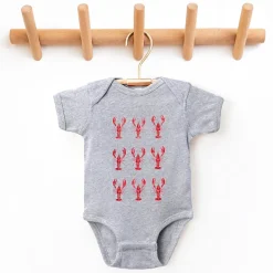 The Juniper Shop - Infant Short Sleeve Graphic Bodysuit - Nine Lobsters Watercolor