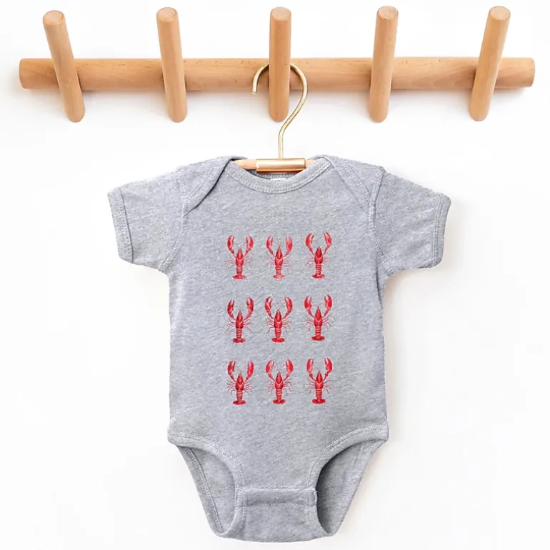 The Juniper Shop - Infant Short Sleeve Graphic Bodysuit - Nine Lobsters Watercolor