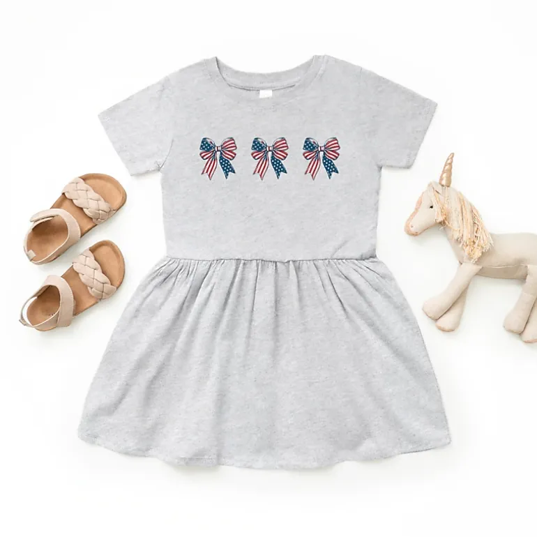 The Juniper Shop - Patriotic Bows Row - Toddler Graphic Dress