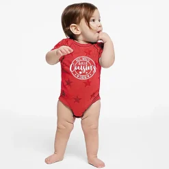 The Juniper Shop - Red White And Blue Cousin's Crew - Baby Short Sleeve Star Bodysuit