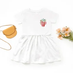The Juniper Shop - Strawberry Faux Patchwork - Toddler Graphic Dress