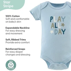 The Peanutshell Baby Boys Round Neck Short Sleeve 4-pc. Bodysuit