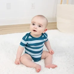 The Peanutshell Baby Boys Round Neck Short Sleeve 4-pc. Bodysuit