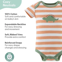 The Peanutshell Baby Boys Round Neck Short Sleeve 4-pc. Bodysuit