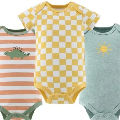 The Peanutshell Baby Boys Round Neck Short Sleeve 4-pc. Bodysuit