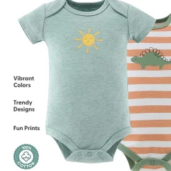 The Peanutshell Baby Boys Round Neck Short Sleeve 4-pc. Bodysuit