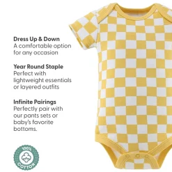 The Peanutshell Baby Boys Round Neck Short Sleeve 4-pc. Bodysuit
