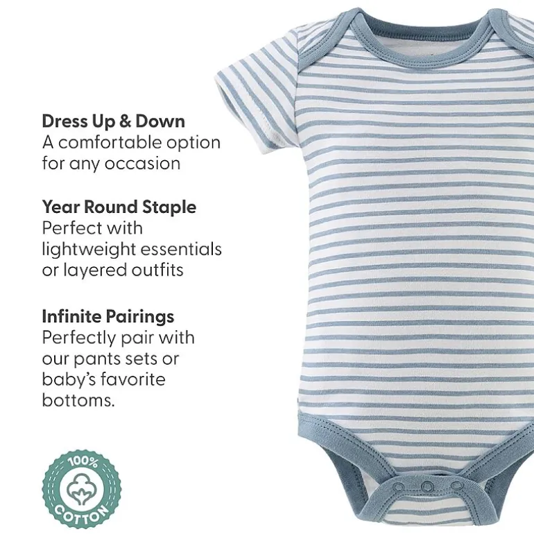 The Peanutshell Baby Boys Round Neck Short Sleeve 4-pc. Bodysuit
