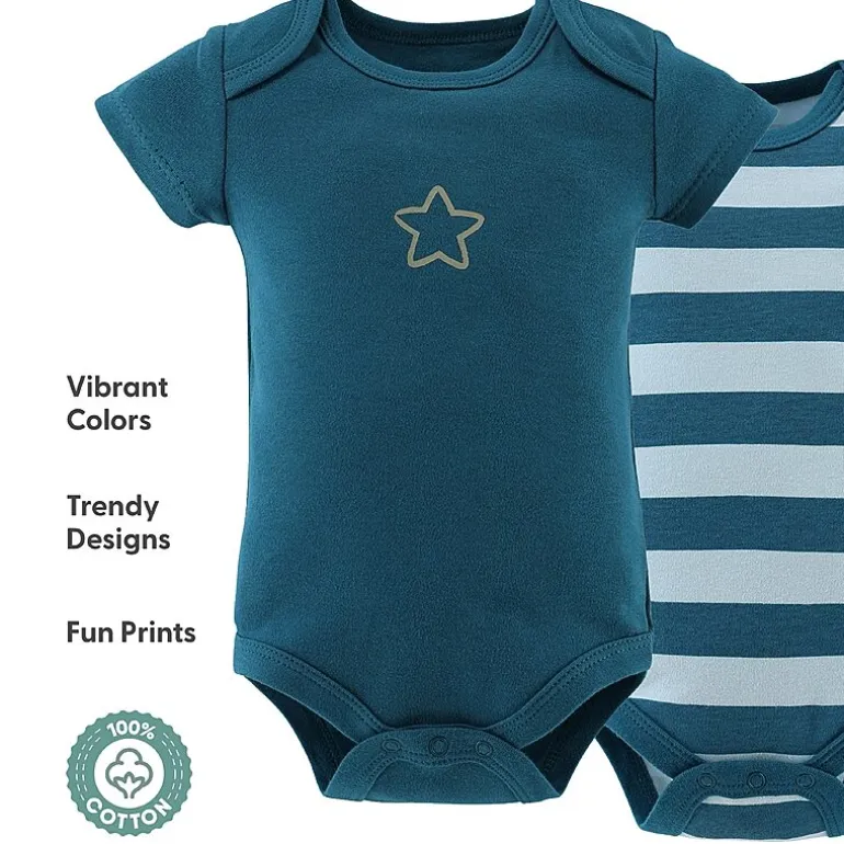 The Peanutshell Baby Boys Round Neck Short Sleeve 4-pc. Bodysuit