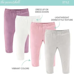 The Peanutshell Baby Girls Easy-on + Easy-off Mid Rise Straight Regular Fit Pull-On Pant