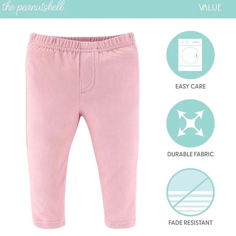 The Peanutshell Baby Girls Easy-on + Easy-off Mid Rise Straight Regular Fit Pull-On Pant