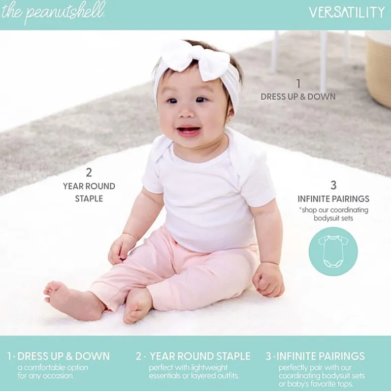 The Peanutshell Baby Girls Easy-on + Easy-off Mid Rise Straight Regular Fit Pull-On Pant